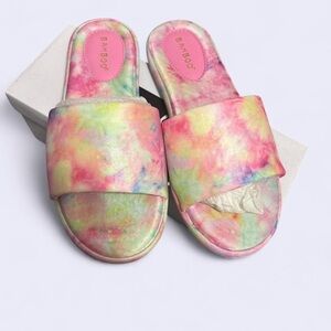 BAMBOO Pink and Yellow Sandals Plush Comfort